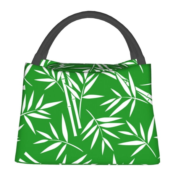Fotbe Bamboo Bolsa Térmica Portátil con Estampado, Bolsa de Entrega de Alimentos Aislada, Bolsa Reutilizable de Gran Capacidad para Comidas y Supermercado