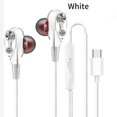 thumbnail image 2 of Auriculares intrauditivos de doble controlador, auriculares estéreo HiFi de graves con cable tipo C Auriculares intrauditivos, control Blanco, 2 of 4