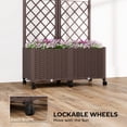 thumbnail image 5 of Outsunny Planter Box with Trellis, Self Watering Raised Garden Bed with Lockable Wheels and Drainage Holes, Brown, 5 of 9