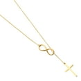 thumbnail image 2 of Wellingsale 14k Yellow Gold Polished Cross + Infinity Light Neckalce - 19", 2 of 5