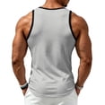 thumbnail image 4 of Clossjun Men's Tank Top Slim Fit Muscle Contrast Sleeveless Shirts Lightweight Breathable Blouses For Gym Workout Sports Light Gray L, 4 of 6