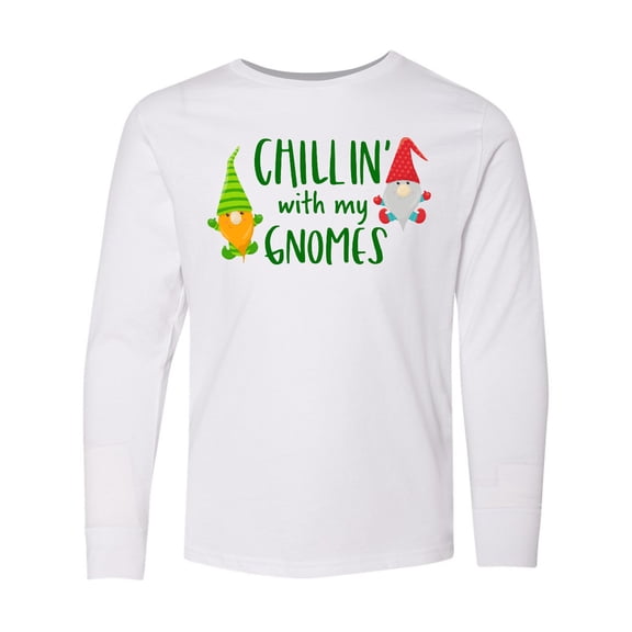 Inktastic Chillin' with My Gnomes Long Sleeve Youth T-Shirt