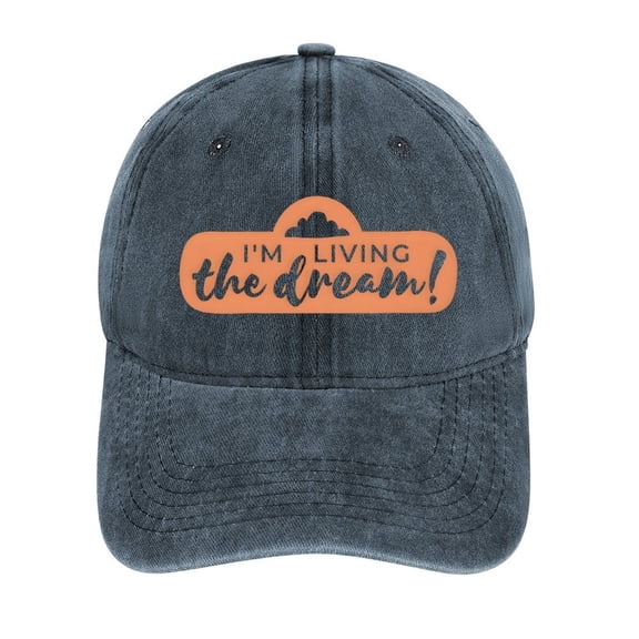 Living The Dream Navy Baseball Cap for Men Women, Adjustable Snapback Hats Cotton Hat