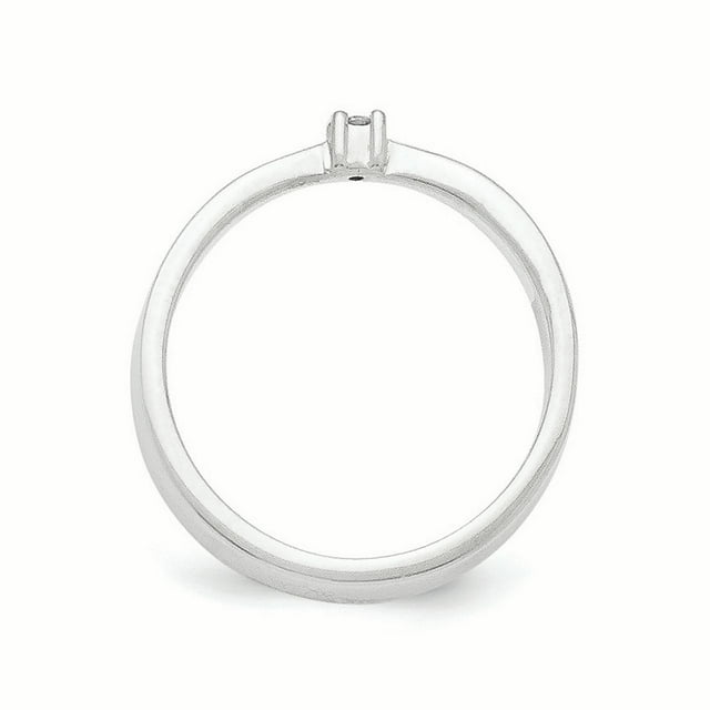 SS White Ice .03ct. Diamond Ring Size 6