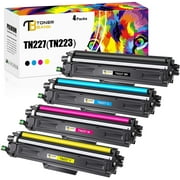 Toner Bank Compatible Toner for Brother TN-227 TN227BK TN227C TN227Y TN227M MFC-L3770CDW HL-L3210CW HL-L3290CDW HL-L3270CDW MFC-L3750CDW Printer Ink (Black, Cyan, Yellow Magenta, 4 Pack)