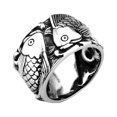 thumbnail image 1 of Ruiboury Steel Fashion Ethnic Style Ring Decoration Simple Round Rings Jewelry Couple Dressing Accessory for Party Daily Size 7 Size 12, 1 of 6