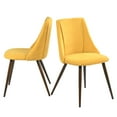 thumbnail image 3 of HOMY CASA Chaise de Salle à Manger Rembourrée Set de 2, Chaises d'Appoint pour Cuisine, Jaune, 3 of 9