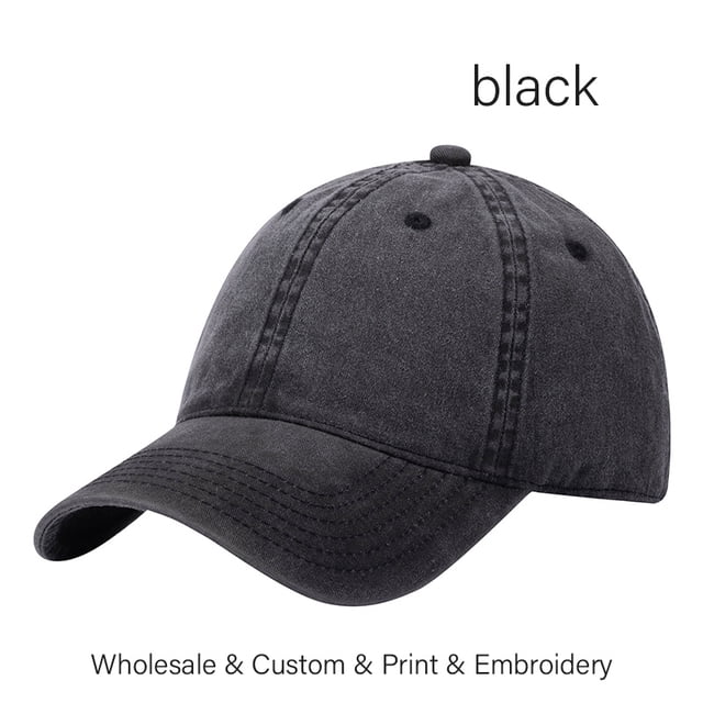 SLECKTON Custom Baseball Cap Brand Logo Design DIY Sun Hat Embroidery Print Photo Washed Retro Cotton Cowboy Hat Adult Wholesale RWJDXD