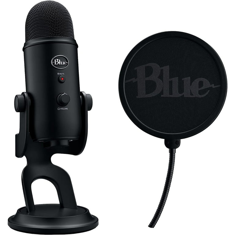  Logitech for Creators Blue Yeti Multi-Pattern USB Wired  Ultimate Microphone for Professional Recording, Blackout Edition - for Mac,  Windows, and Mobile Devices : Musical Instruments