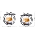 thumbnail image 2 of Set de 2 portavelas SUJUN con forma de calabaza en forma de copa, color negro, hierro, 2 of 7