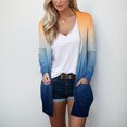 thumbnail image 2 of Vedolay Women Sweater Solid Long Sleeve Open Front Long Cardigan Blue,S, 2 of 4