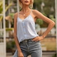 thumbnail image 3 of Chaleco de mujer Camiseta transpirable de color sólido Camiseta suelta de verano para niña, Azul claro, L Vogacara AP001244-11, 3 of 7