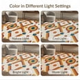 thumbnail image 7 of ODIKA 6'x9' Burnt Orange Retro Rainbow Geometric Washable Area Rug Mid Century Modern Concentric Circle Hexagonal Motif Contemporary Graphic for Family Room, Living Mater Bedroom, Non-Slip, Easy Care, 7 of 7