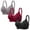Gray, variant on Women's 3 Pc Push up Bras Comfortable Wireless Supportive Lift Plus Size Bras Full Coverage Everyday Bralettes