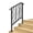 Black, variant on ToppiJoy 3-Step Handrails for Outdoor Steps, 25.4 Inch Heavy Duty Iron Stair Railing Fits 2 to 3 Steps Safety Railing (Black)