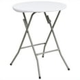 thumbnail image 1 of Pemberly Row Table Pliante Ronde en Plastique/métal de 24 Pouces en Blanc Granit, 1 of 5