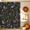 thumbnail image 3 of Spring Floral Shower Curtain, Waterproof Shower Curtains for Bathroom, Elegant Pastoral Flowers Farmhouse Washable Fabric Bathtub Curtain Set Bath Decor with 12 Hooks Stall 36"x72", 3 of 8