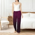 thumbnail image 4 of Disketp Dark Purple Glitter Women's Comfy Pajama Pants Casual Drawstring Palazzo Lounge Wide Leg Pants-XX-Large, 4 of 6