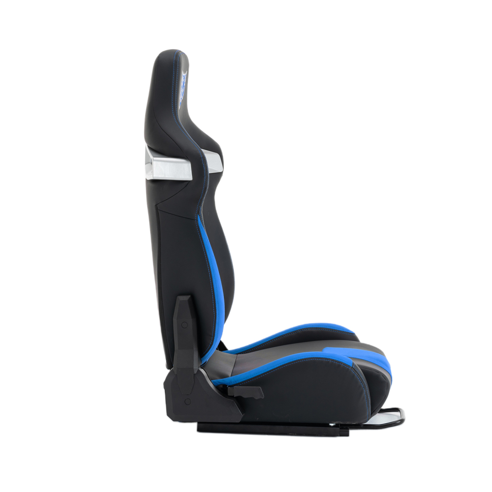 DECMAY Universal Reclinable Racing Simulator Seat – Bucket Style Sport Seat with Adjustable Lock Slide, Red+Black PU Leather & Iron/PVC Frame for PS5/PS4/Xbox/PC