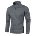 thumbnail image 2 of Mens Quarter Zip Pullover Sweaters Mock Neck Slim Fit Lightweight Pullover Waffle Knit Casual Sweater,Dark Gray XXL, 2 of 4