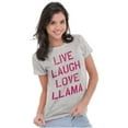 thumbnail image 3 of Live Laugh Love Llama Alpaca Humor Womens Fitted Plus Size Graphic Tee Brisco Brands 3X, 3 of 5