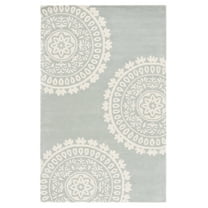 SAFAVIEH Bella Lucinda Geometric Wool Area Rug, Grey/Ivory, 5' x 8'