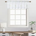 thumbnail image 2 of White Short Curtains 24 Inch Length for Small Window, Floral Embroidered Pom Design Semi Sheer Bathroom Curtain Window, Rod Pocket Window Treatment for Living Room Bedroom, 26"WX24"L, 2 Panels, 2 of 9