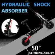 Mebike Dual Motor Electric Scooter for Adults ,53MPH &53 Miles Long Range ,72V 6000W E Scooter with Seat,11INCH Off-Road Tires,UL2272