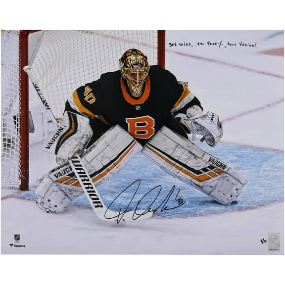 Tuukka Rask Boston Bruins Autographed 16" x 20" Black Alternate Jersey in Net Photograph with Multiple Inscriptions - Limited Edition of 10 - Fanatics Authentic Certified