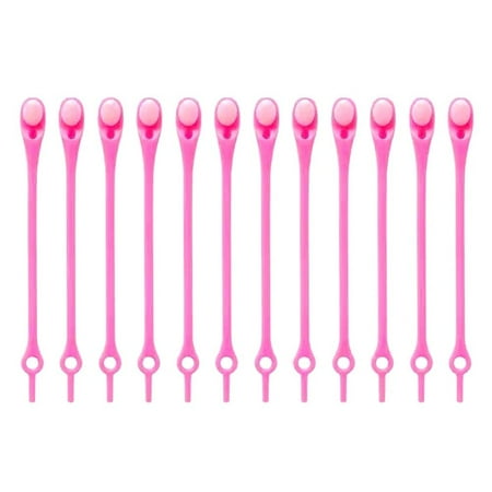 

New Running Sneakers Women Men No Tie Shoelaces Elastic Silicone Shoe Laces PINK