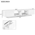 thumbnail image 3 of HICOMILA Large LED TV Stand for up to 95" TVs, Entertainment Center with 2 Storage Cabinet & 2 Deep Drawers for Living Room, White, 3 of 9