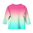 thumbnail image 5 of Ccpelsie Girls Casual Long Sleeve T Shirts Basic Crewneck Striped Tunic Blouses Tops(Pink,12-13 Years), 5 of 5