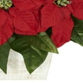 thumbnail image 4 of Nearly Natural Red Poinsettia with White Wash Planter Artificial Arrangement, 4 of 4