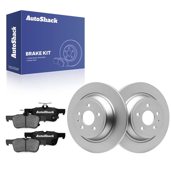 AutoShack Rear Brake Rotors & Ceramic Pads for Ford & Lincoln, Fusion 2013-2020 Escape 2017-2019 MKC 2015-2019, AWD FWD L4 1.5L 2.0L 2.3L 2.5L - Coated - ArmorStop - 12.44" (316 mm), 5-Lug