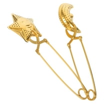 2 Pcs Tea Infuser with Handle Pincer Lid Star Shaped Filter Golden