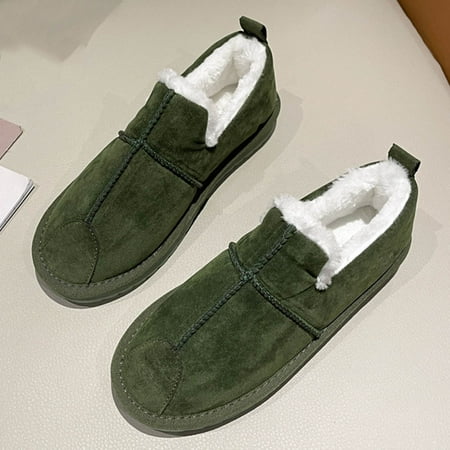 

Gubotare Snow Boots Women s Ankle Boots Flat Low Heel Zipper/Chelsea Booties Winter Fall Fashion Boots Green 8.5