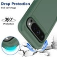 thumbnail image 4 of Decase for Google Pixel 9 / 9 Pro Case, Shockproof Heavy Duty Hybrid Protection Hard PC Shell Flexible TPU Bumper, Military Grade Drop Proof Durable Protective Case with Screen Protector,Darkgreen, 4 of 5