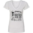 thumbnail image 3 of Inktastic Dear Santa, My Brother Did It Funny Christmas Women's V-Neck T-Shirt, 3 of 5