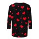 thumbnail image 4 of TaTaai Women's Valentine Heart Print 3/4 Sleeve Round Neck Loose T-Shirt, Valentine's Day Gift, Casual Daily Home Work Top Gift, 4 of 5