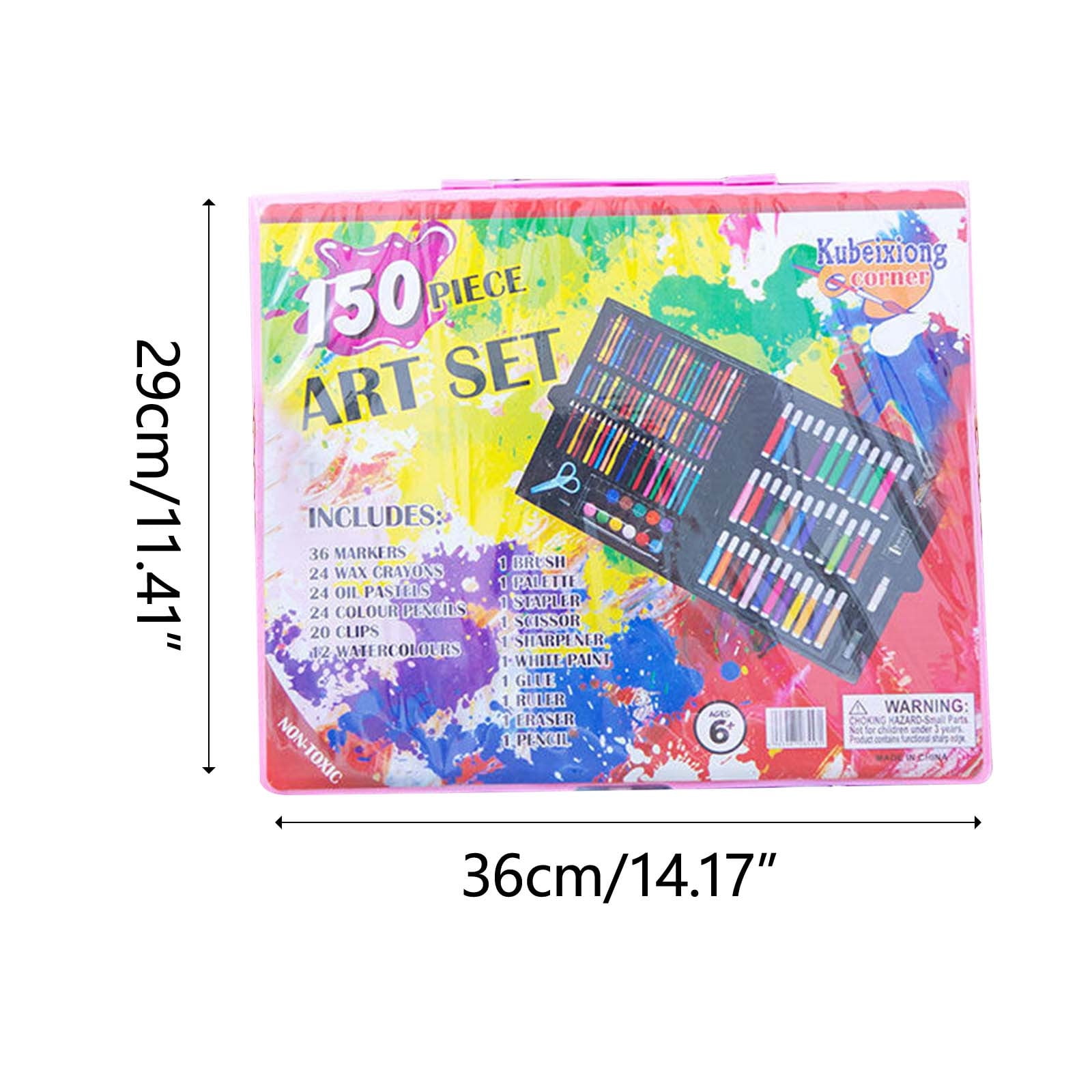 Pink 150 Piece Art Set For Kids Watercolor Brush Board Color Pen Painting Kit Children Drawing
