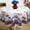 Patriotic Flower/60" (Round), variant on 4th of July Tablecloth Patriotic Flower Tablecloths Round 60x60 Inch, Red White and Blue Floral Table Cover Waterproof for Independence Day Memorial Day Dinning Table Decorations
