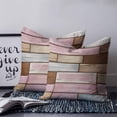 thumbnail image 2 of 18x18 Pillow Covers Set of 2, Pink Brown Vintage Throw Pillow Covers Decorative Couch Cushion Case, Retro Farmhouse Elegant Pastoral Microfiber Square Pillowcases for Bedroom Car Living Room, 2 of 7
