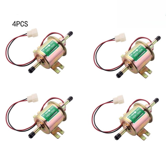 YIUIY 4 Packs 12V Electric Fuel Pump HEP-02A Universal Inline Low Pressure Gas Diesel