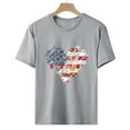 thumbnail image 5 of KALE 4th of July Short Sleeve Shirts for Women American Flag Patriotic 2D Independence Day Print Casual Sports T Shirt Y2K Clothes Grey XXXL, 5 of 7