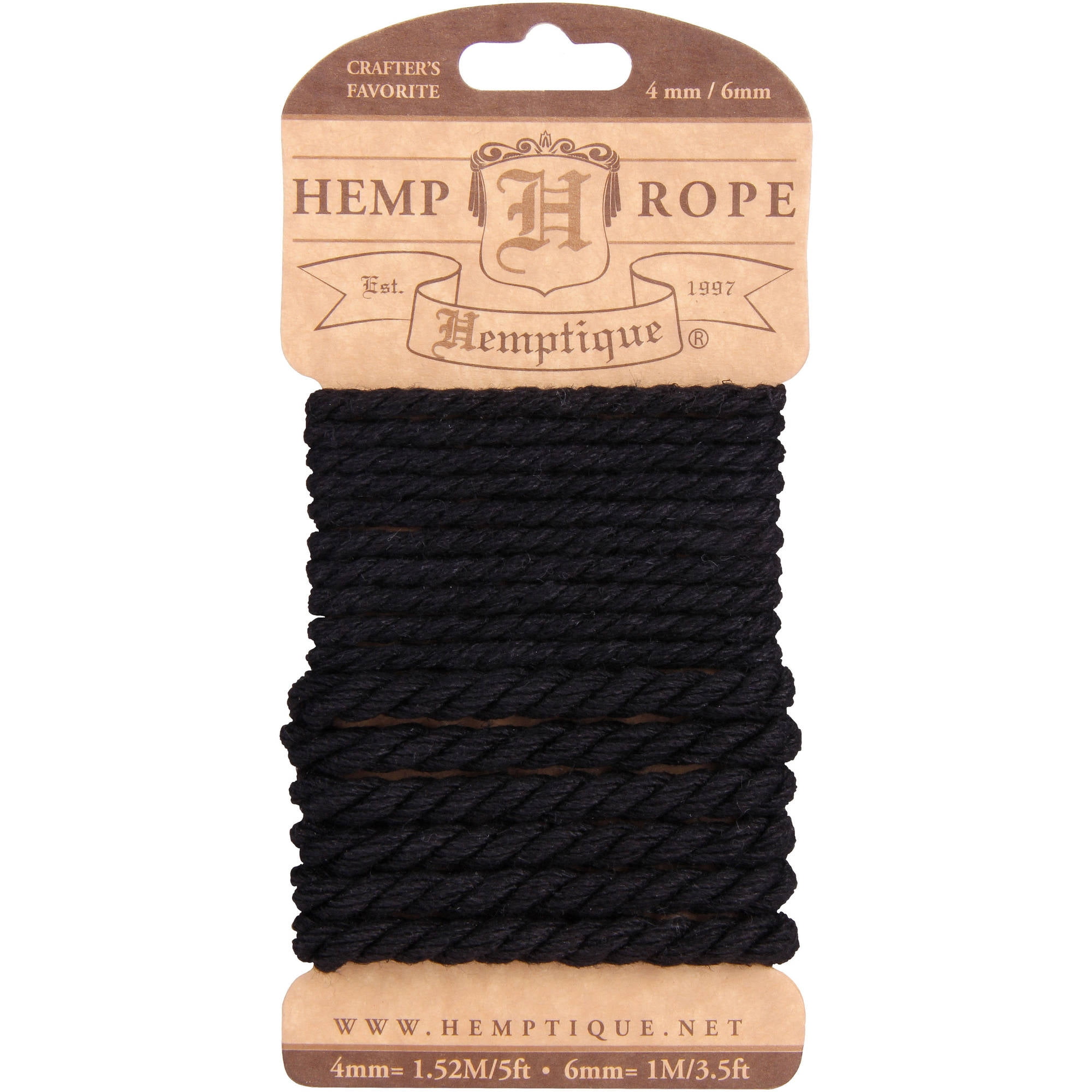 Hemp Rope Set 4mm and 6mm, Black