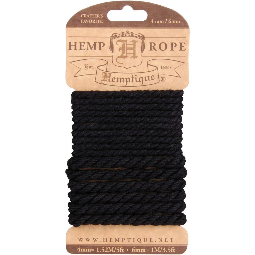 Hemp Rope Set 4mm and 6mm, Black