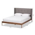 thumbnail image 3 of Baxton Studio Brooklyn Mid-Century Modern Walnut Wood Platform Bed, Multiple Sizes, Multiple Colors, 3 of 10