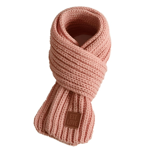 LAMIRO Kids Winter Warm Knit Scarves Neck Warmer For Toddlers Boys Girls, Pink