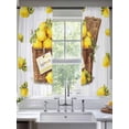 thumbnail image 2 of LEMON Sheer Curtains 2 Panels Set Summer Watercolor Fruit Basket White Wood Grain Rustic Sheer Window Curtains Light Filtering Rod Pocket Voile Drapes for Bedroom Living Room 52"x63", 2 of 9