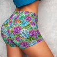 thumbnail image 2 of Sikiie Succulents Print Workout Shorts Women Scrunch Butt Gym Shorts Seamless High Waist Tummy Control Yoga Biker Athletic Shorts, 2 of 5